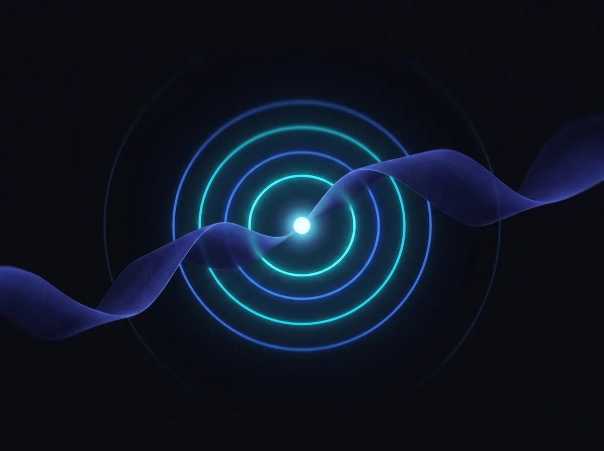 Voice AI agent visualization — sound waveform and call pulse rings